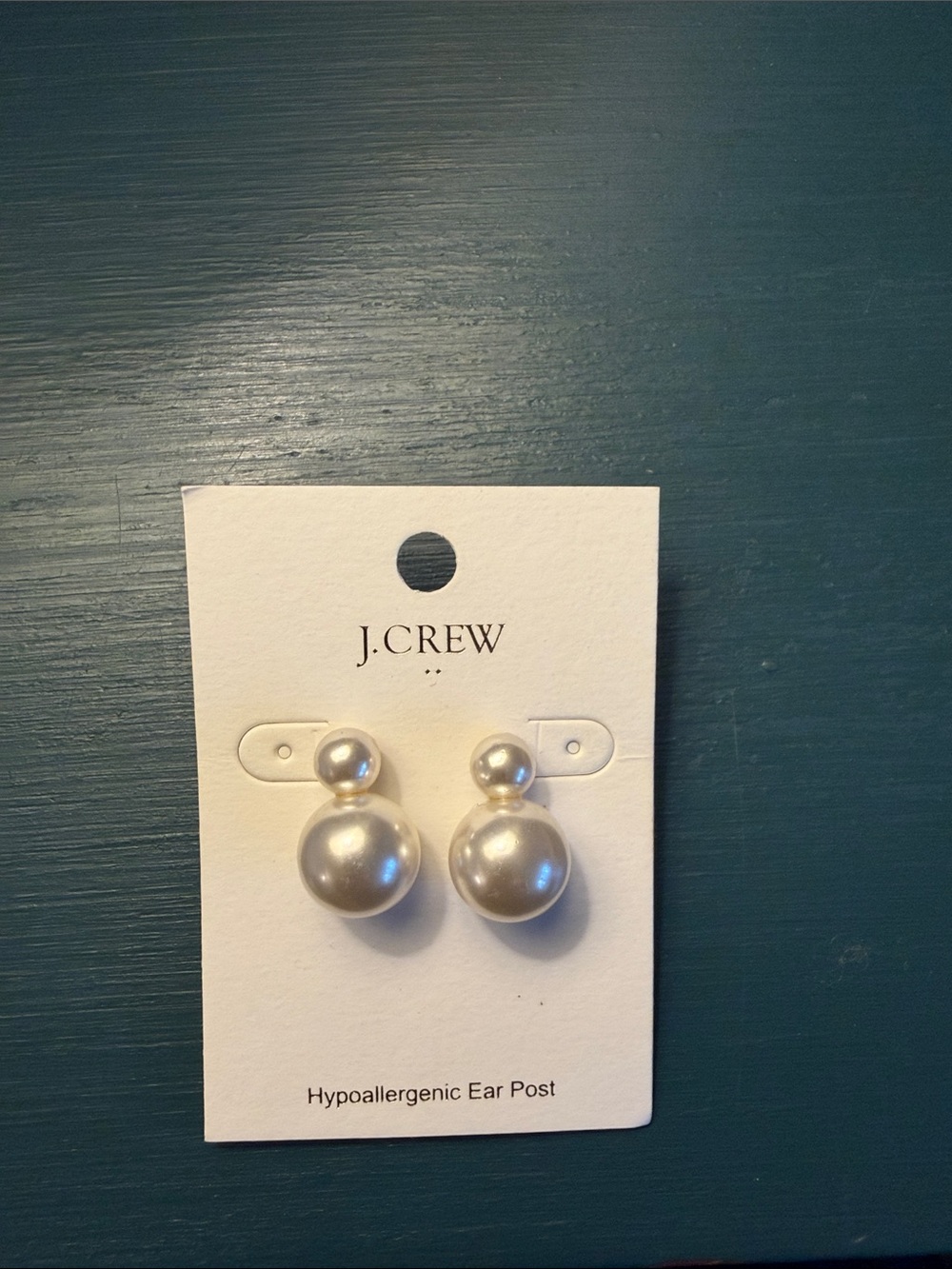 J. Crew Double-Sided Pearl Stud Earrings in Cream